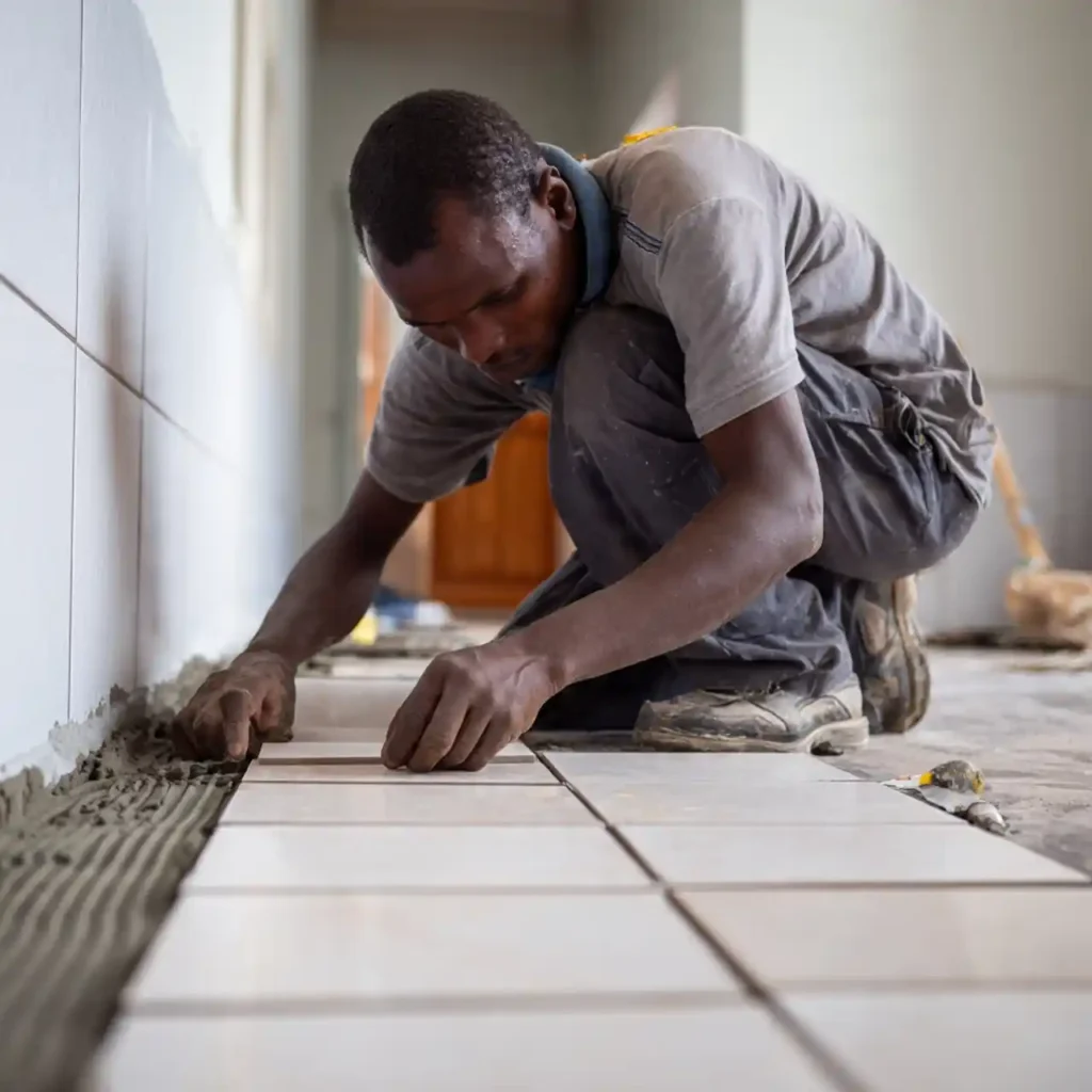 Tiled floor installation Bulawayo by Tusker Civils & Landscapes