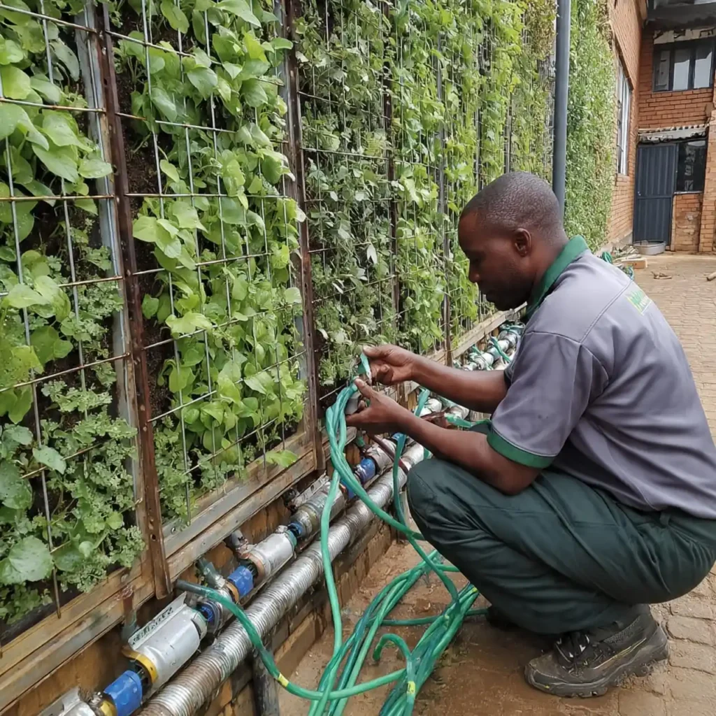 Green wall installation adding vertical greenery to a property in Bulawayo
