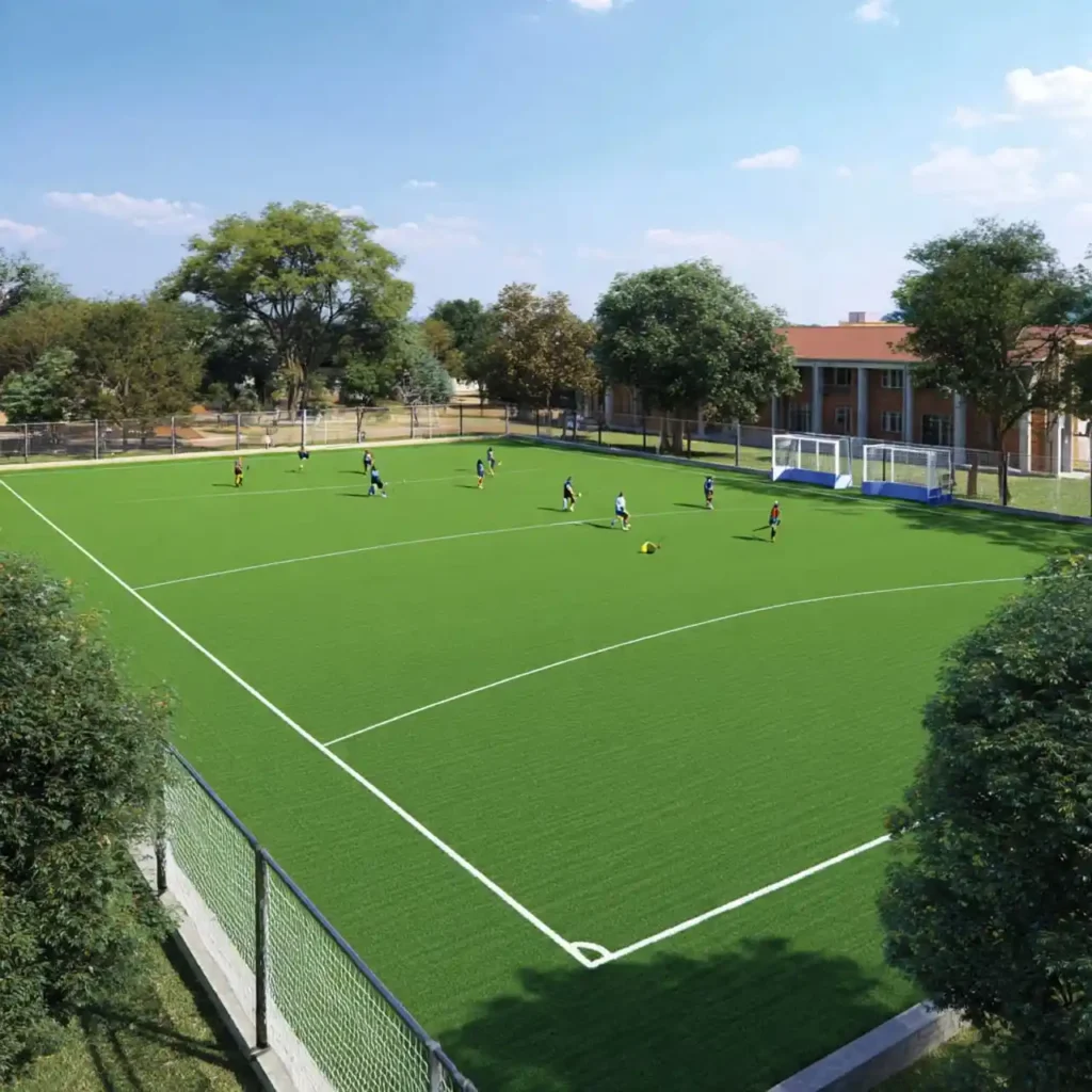 Artificial grass hockey field at a school in Bulawayo